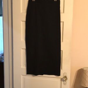 Black nylon spandex pencil skirt
